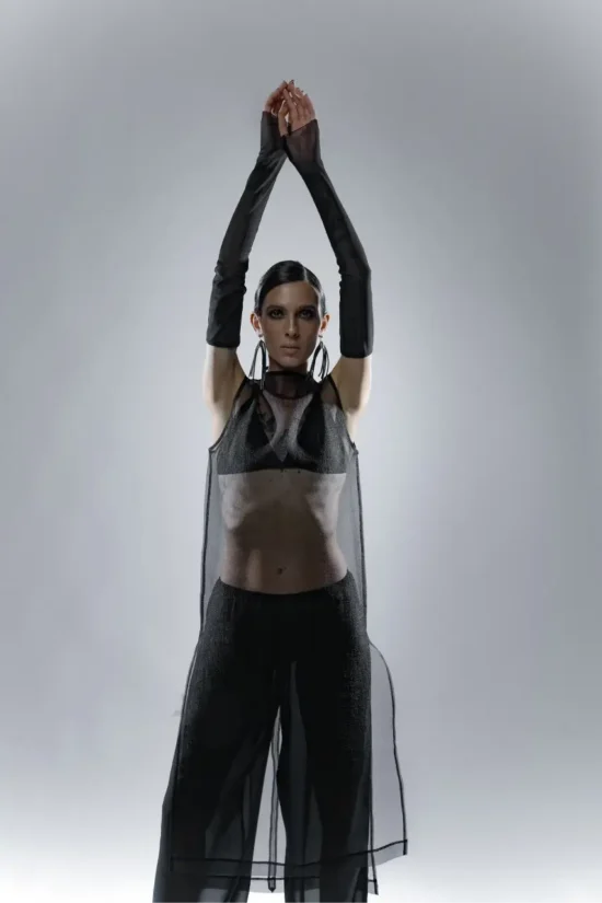 Long Sheer Sleeveless Top