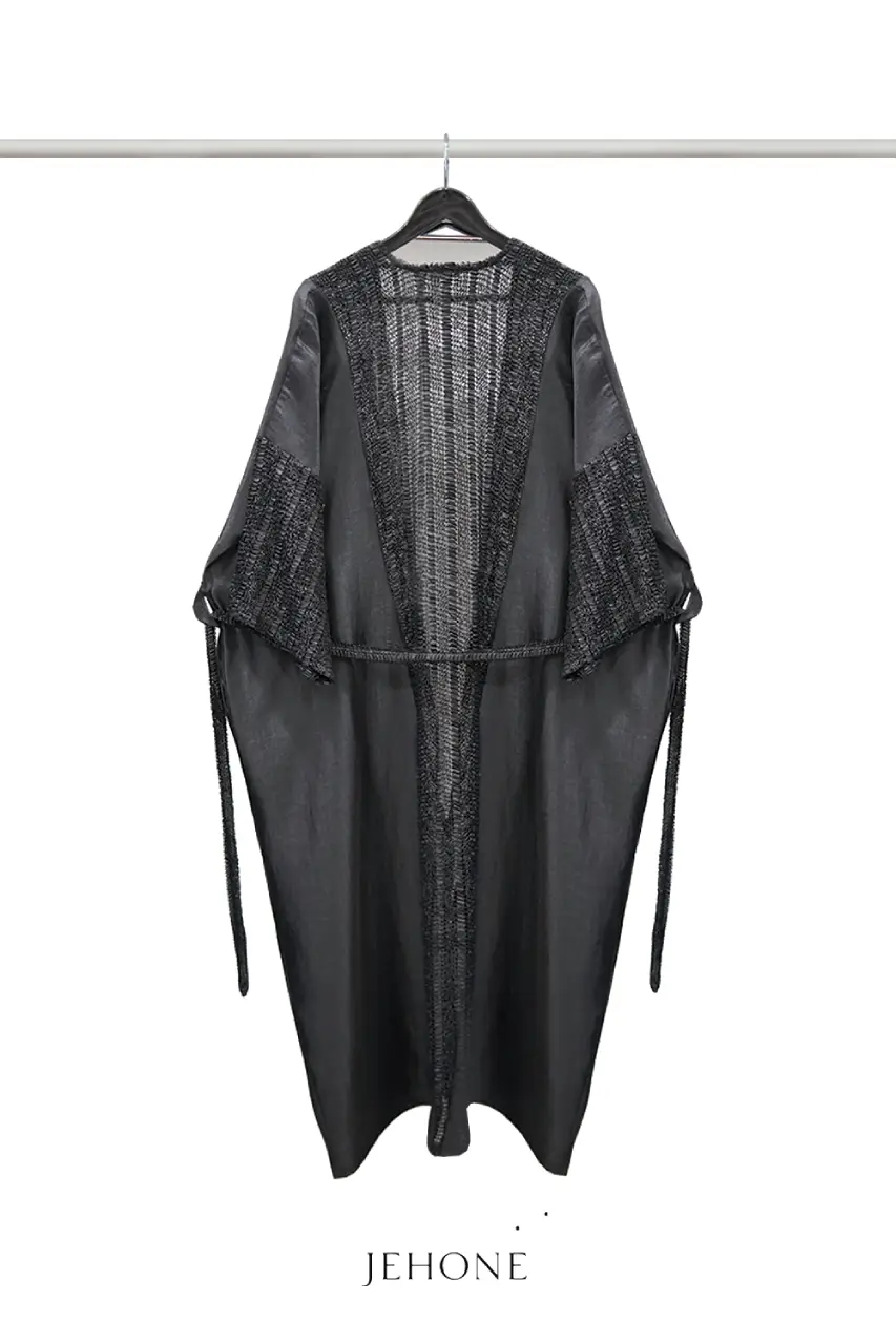 Two-Fabric Long Kimono 4
