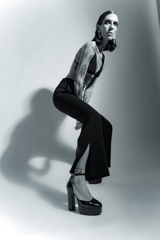 Trousers with Gradual Flare and Clean Cut